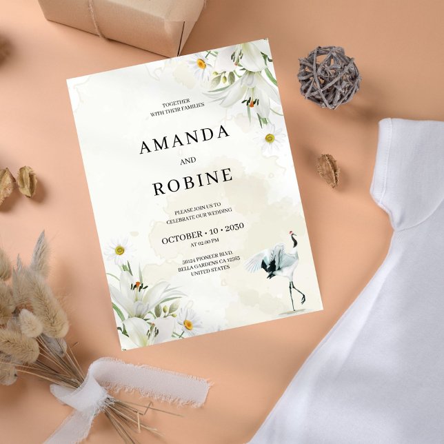 Invitación Elegante Boda floral simple (Subido por el creador)