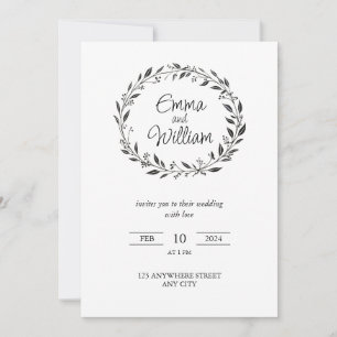 Invitación Elegante Boda floral simple