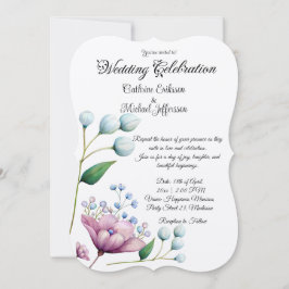 Invitación Elegante Boda floral suave romance botánico