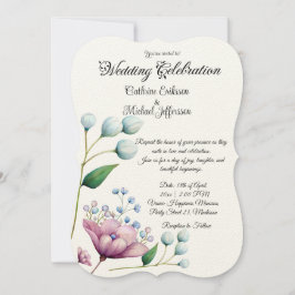 Invitación Elegante Boda floral suave romance botánico