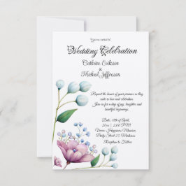 Invitación Elegante Boda floral suave romance botánico