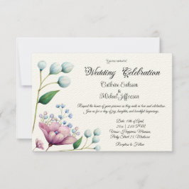 Invitación Elegante Boda floral suave romance botánico