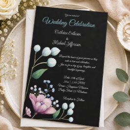 Invitación Elegante Boda Floral Suave Romance Botánico
