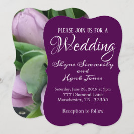 Invitación Elegante Boda floral ultravioleta púrpura