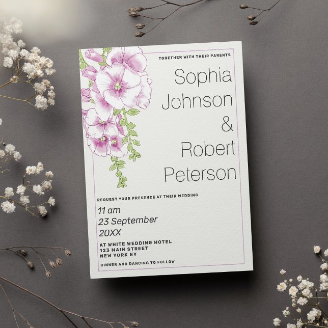 Invitación Elegante boda floral verde de menta de lavanda ros (Elegant pink lavender mint green floral wedding)