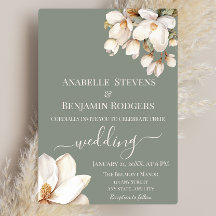 Elegante Boda floral verde sabio y blanco