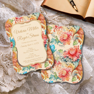 Invitación Elegante Boda floral victoriano