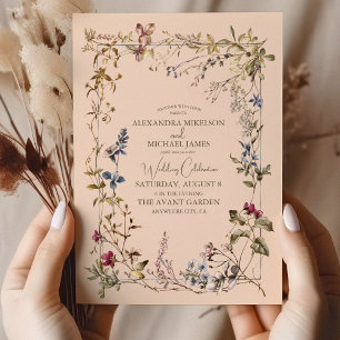 Invitación Elegante Boda floral vintage