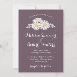 Invitación Elegante Boda Floral White Daisies