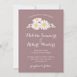 Invitación Elegante Boda Floral White Daisies