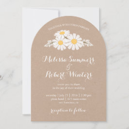 Invitación Elegante Boda Floral White Daisies