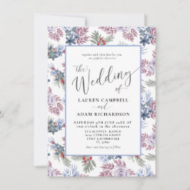 Invitación Elegante Boda Foliage Winter Watercolor