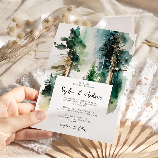 Invitación Elegante Boda Forestal (Subido por el creador)