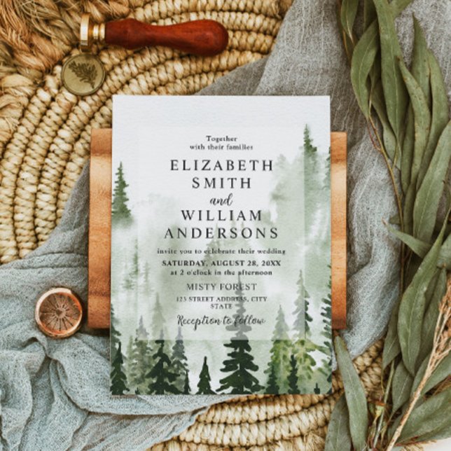 Invitación Elegante Boda forestal de Woodland (Subido por el creador)