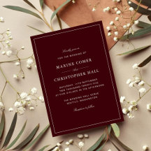 Elegante Boda Formal Burgundy y Marfil
