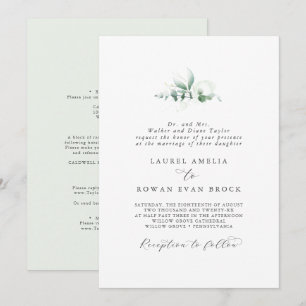 Invitación Elegante Boda formal de la vegetación