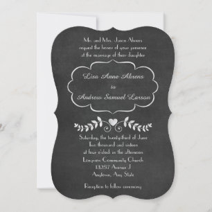 Invitación Elegante Boda formal de pizarra