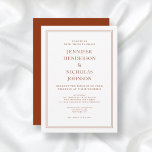 Invitación Elegante Boda formal de terracota clásico<br><div class="desc">Personalizado Elegante Clásico Invitación a la boda de terracota formal</div>