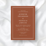 Invitación Elegante Boda formal de terracota clásico<br><div class="desc">Personalizado Elegante Clásico Invitación a la boda de terracota formal</div>