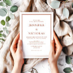 Invitación Elegante Boda formal de terracota clásico<br><div class="desc">Elegante y personalizada Invitación formal a la boda de terracota</div>