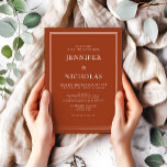 Invitación Elegante Boda formal de terracota clásico<br><div class="desc">Elegante y personalizada Invitación formal a la boda de terracota</div>