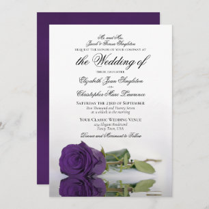 Invitación Elegante Boda formal del Rosa Deep Royal Purple