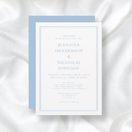 Invitación Elegante Boda formal en polvo azul