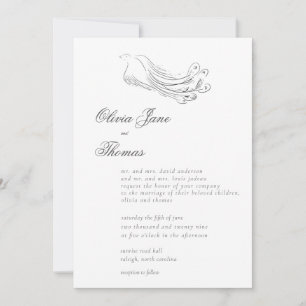 Invitación Elegante Boda formal Minimalista moderno de pavo r