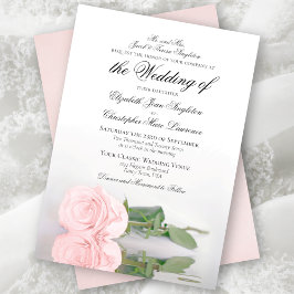 Invitación Elegante Boda formal rosa rosa rosa de Rubor pálid
