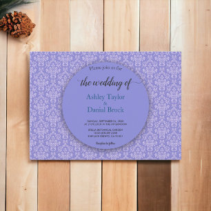 Invitación Elegante Boda formal Royal Blue Damask Classic