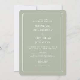 Invitación Elegante Boda formal Sage Green
