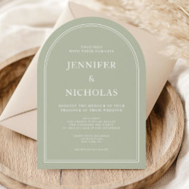 Invitación Elegante Boda formal Sage Green