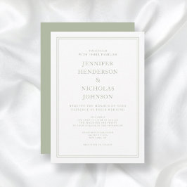 Invitación Elegante Boda formal Sage Green