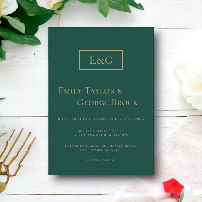 Invitación Elegante Boda formal simple y moderno de Moda mono (Subido por el creador)