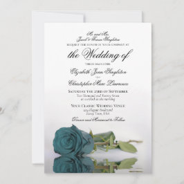 Invitación Elegante Boda formal Verde azulado o Rosa turquesa