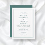 Invitación Elegante Boda formal verde esmeralda<br><div class="desc">Elegante Invitación formal a la Boda Verde Esmeralda. Una elegante plantilla clásica de tarjetas de invitación a la boda en blanco y negro para personalizar con sus propios detalles personales de boda. Un diseño sencillo pero elegante para una celebración boda clásica de Maggie B Design Studio. Encontrará artículos de papelería...</div>