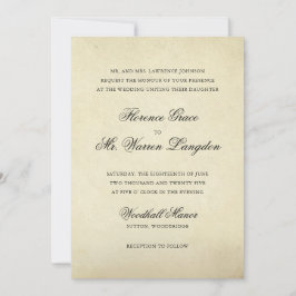 Invitación Elegante Boda formal vintage