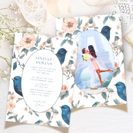 Invitación Elegante Boda fotográfico chino vintage francés