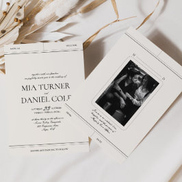 Invitación Elegante Boda fotográfico clásico de lujo