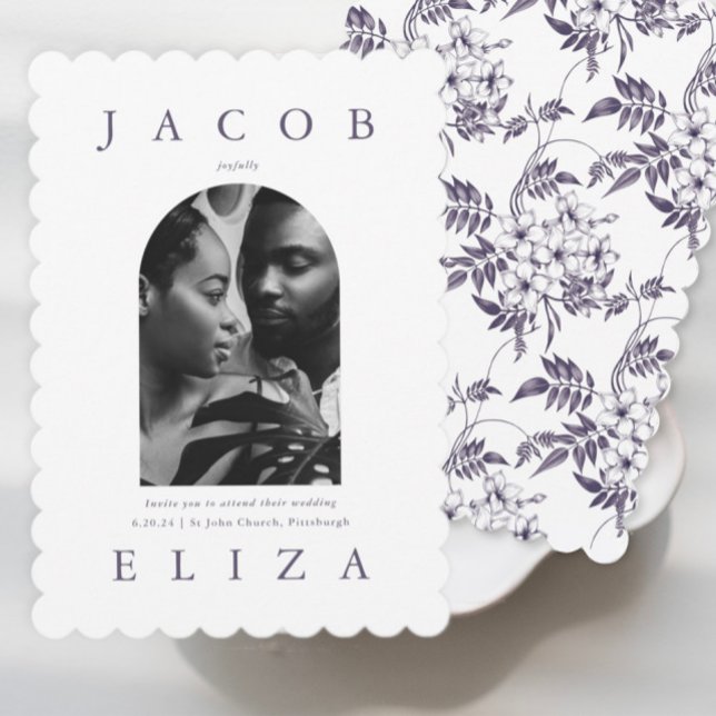 Invitación Elegante Boda fotográfico de arco floral (Subido por el creador)