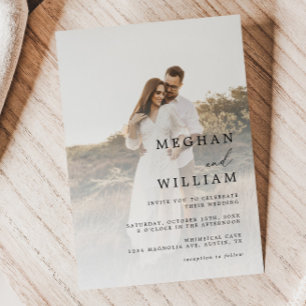 Invitación Elegante Boda fotográfico de caligrafía