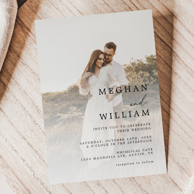 Invitación Elegante Boda fotográfico de caligrafía (Subido por el creador)