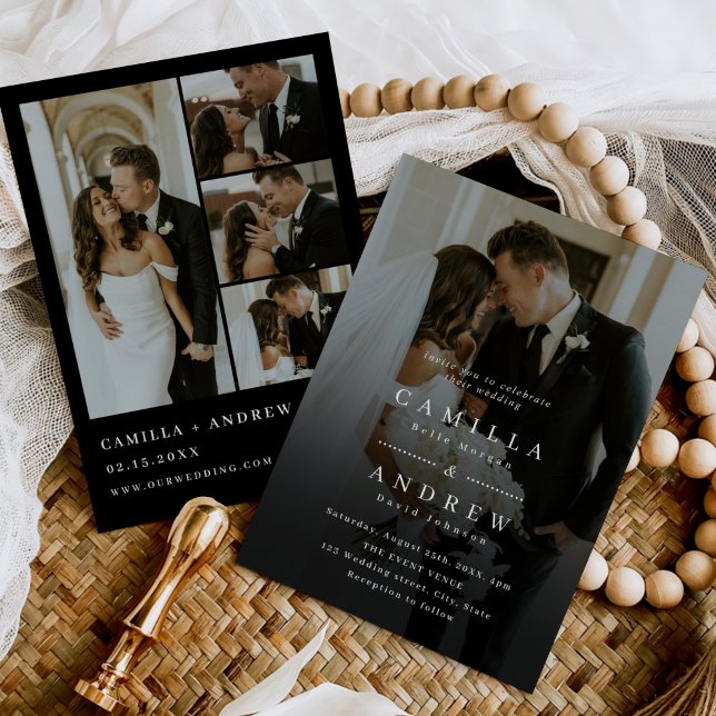 Invitación Elegante Boda fotográfico de código QR (Subido por el creador)
