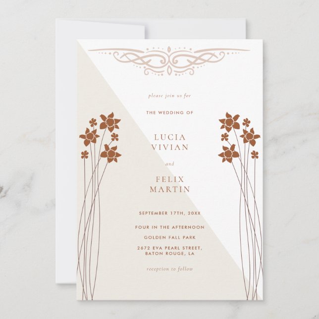 Invitación Elegante Boda fotográfico de código QR floral de 2 (Anverso)