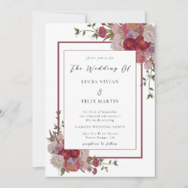 Invitación Elegante Boda fotográfico de códigos QR floral de