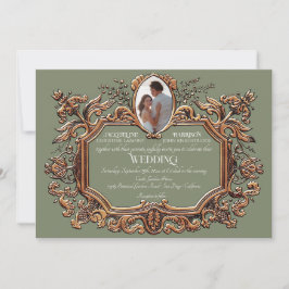 Invitación Elegante Boda fotográfico de estilo Art Nouveau Ro