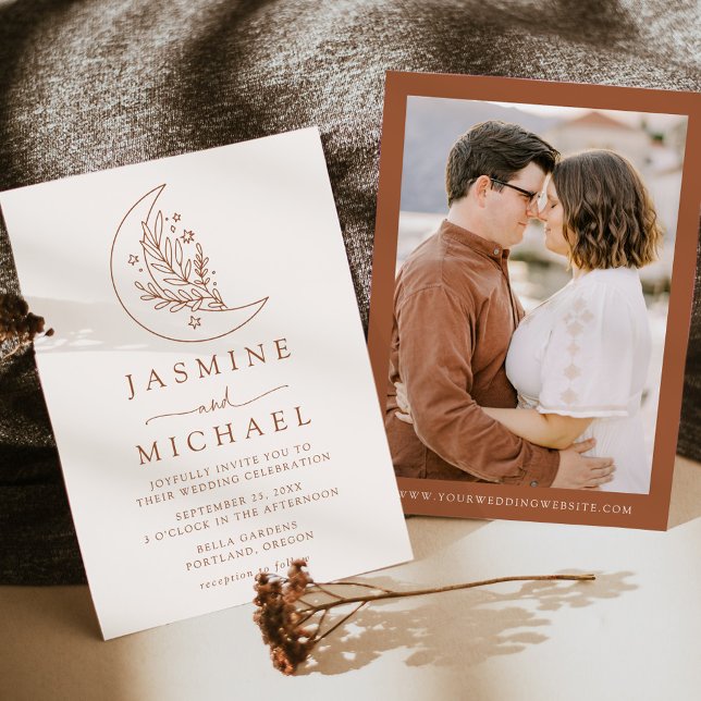 Invitación Elegante Boda fotográfico de la Luna y las Estrell (Subido por el creador)