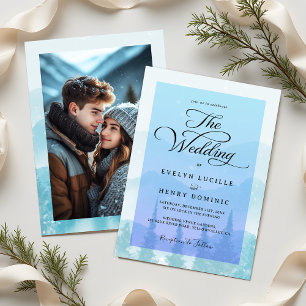 Invitación Elegante Boda fotográfico de Snowy Winter Forest