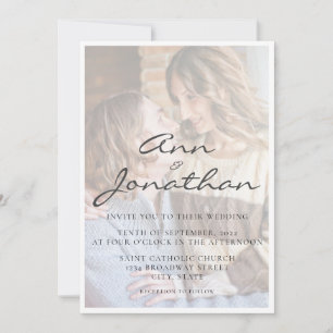 Invitación Elegante Boda fotográfico del efecto Faux Vellum