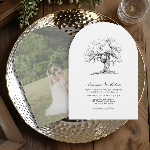 Invitación Elegante Boda fotográfico del Jardín del Roble del